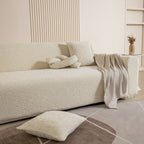 3D Jacquard Leaf Pattern Couch Slipcover, High Stretch Washable Textured Sofa Cover