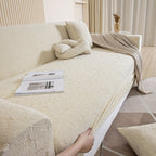 3D Jacquard Leaf Pattern Couch Slipcover, High Stretch Washable Textured Sofa Cover