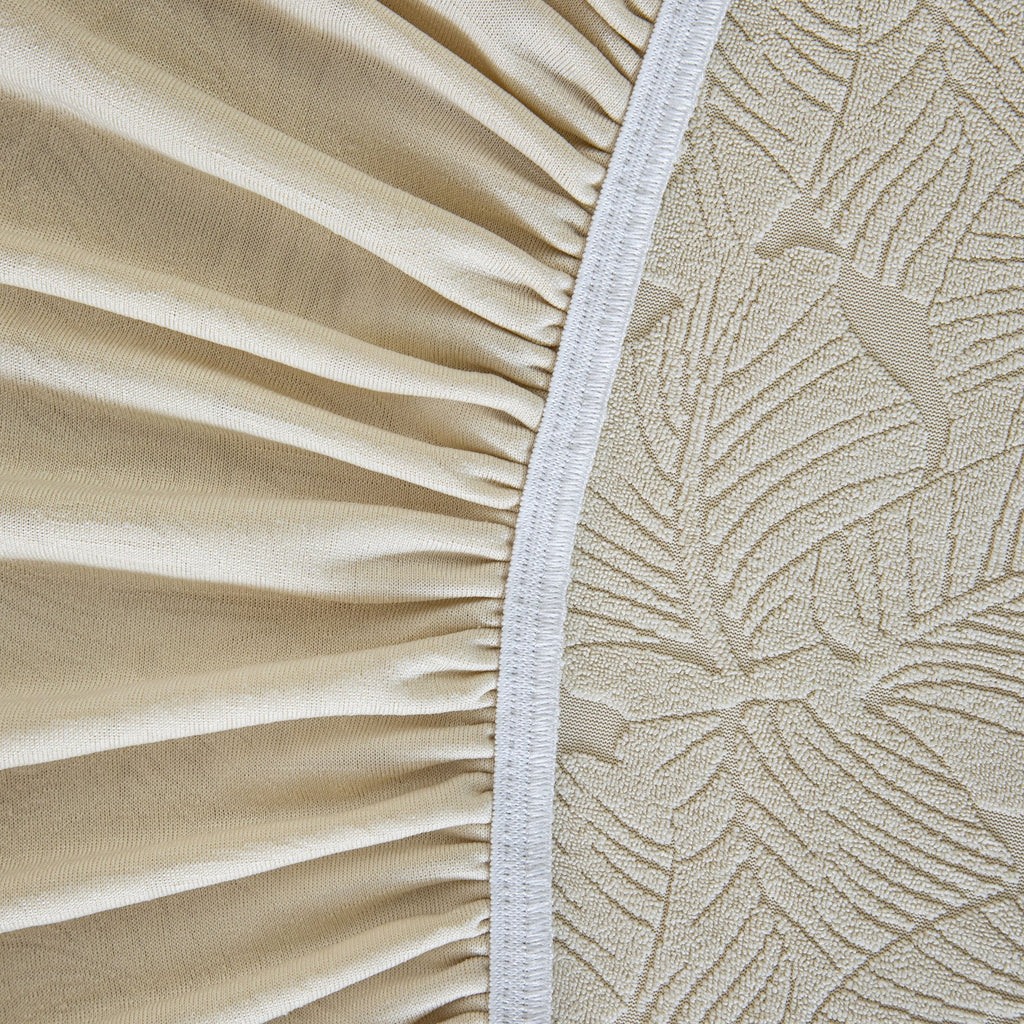 3D Jacquard Leaf Pattern Couch Slipcover, High Stretch Washable Textured Sofa Cover