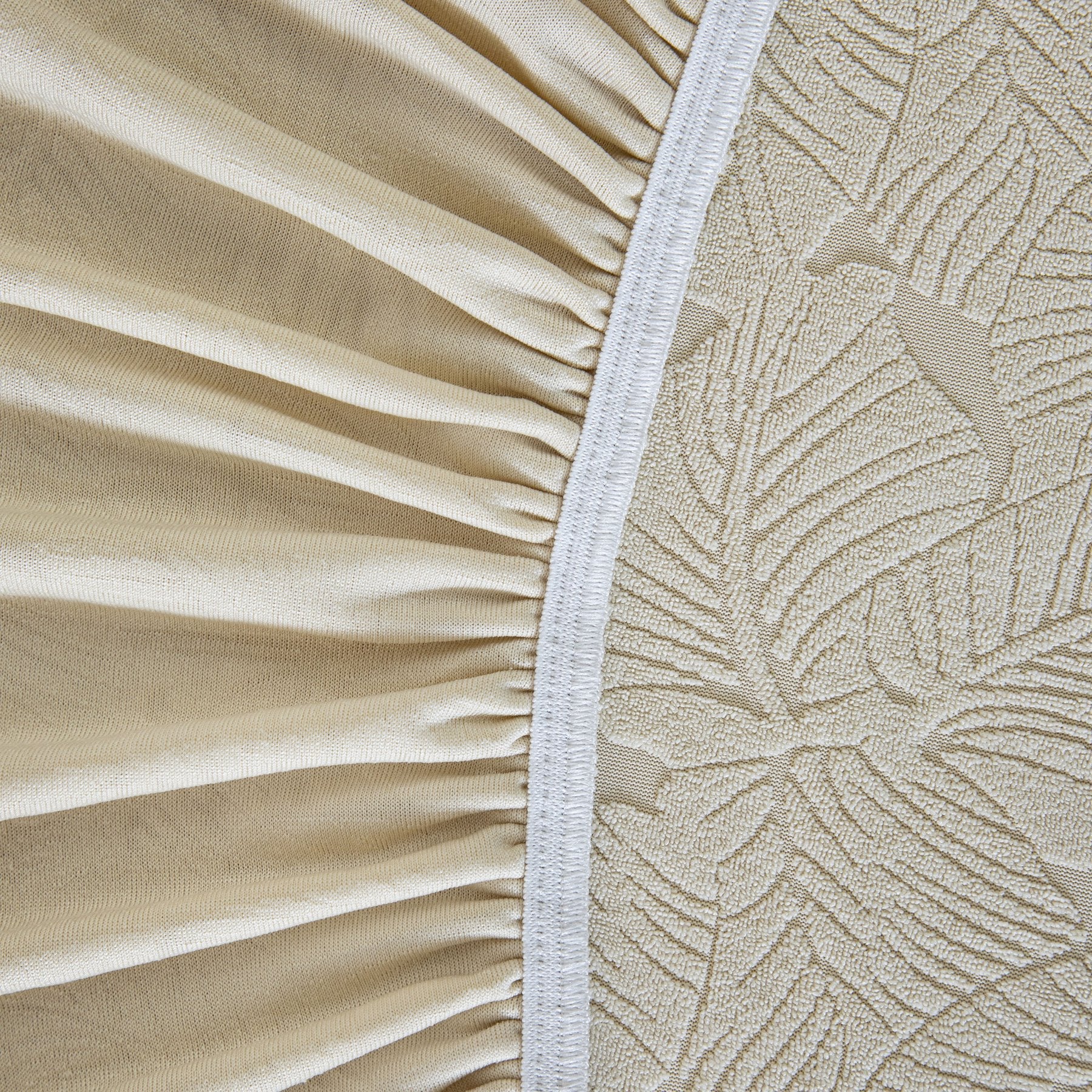 3D Jacquard Leaf Pattern Couch Slipcover, High Stretch Washable Textured Sofa Cover