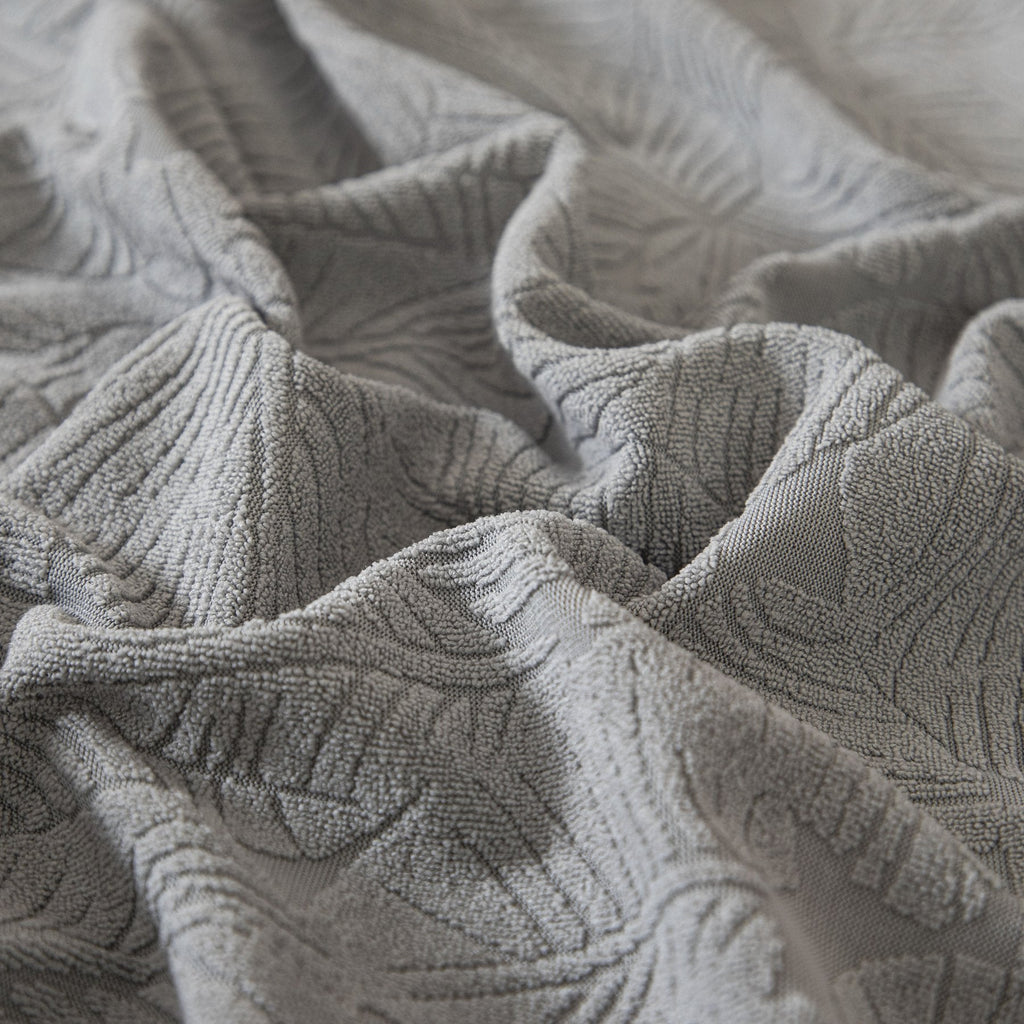 3D Jacquard Leaf Pattern Couch Slipcover, High Stretch Washable Textured Sofa Cover