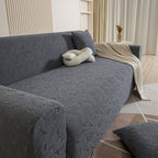 3D Jacquard Leaf Pattern Couch Slipcover, High Stretch Washable Textured Sofa Cover