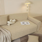 3D Jacquard Leaf Pattern Couch Slipcover, High Stretch Washable Textured Sofa Cover