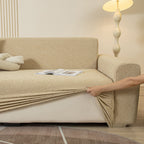 3D Jacquard Leaf Pattern Couch Slipcover, High Stretch Washable Textured Sofa Cover