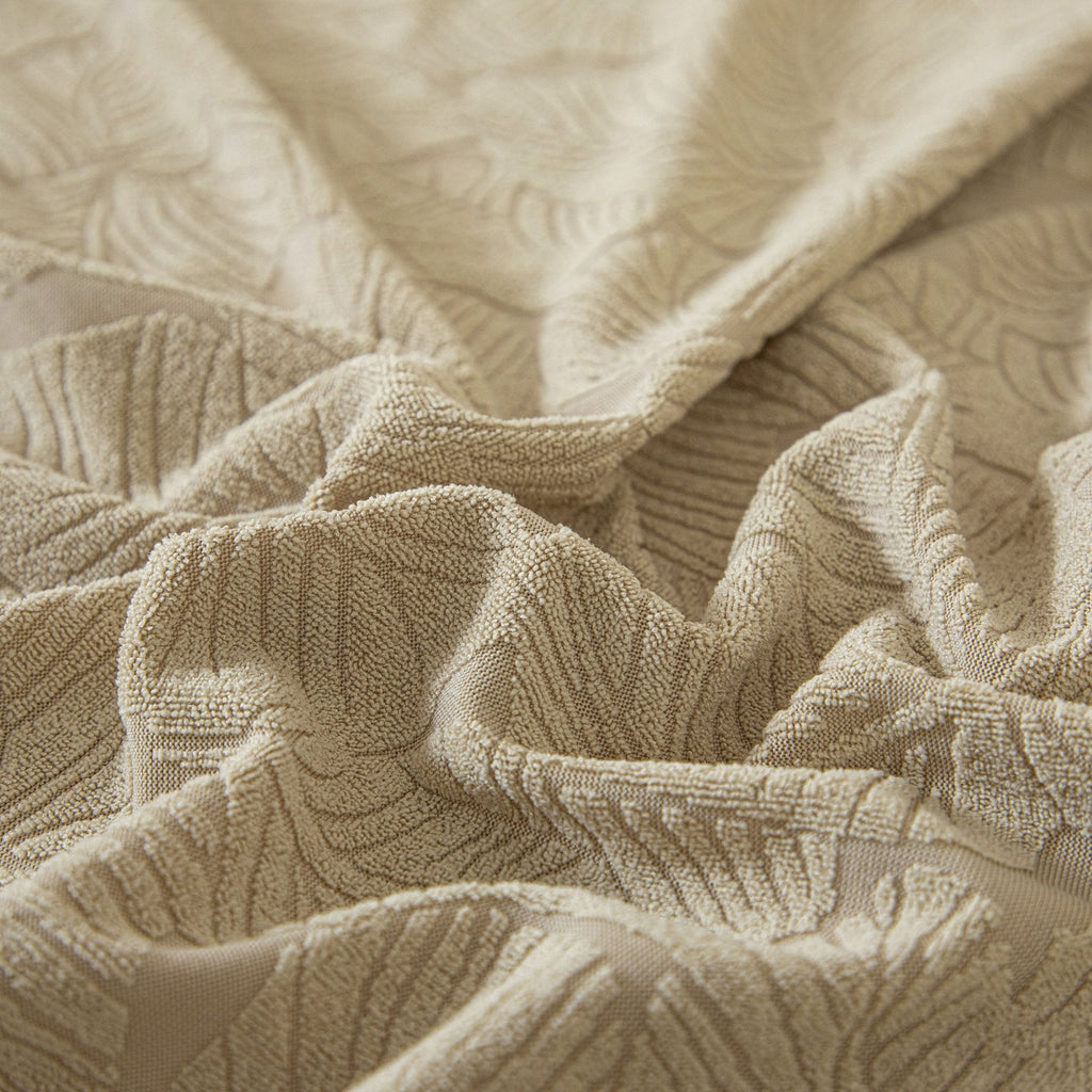 3D Jacquard Leaf Pattern Couch Slipcover, High Stretch Washable Textured Sofa Cover