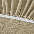 3D Jacquard Leaf Pattern Couch Slipcover, High Stretch Washable Textured Sofa Cover