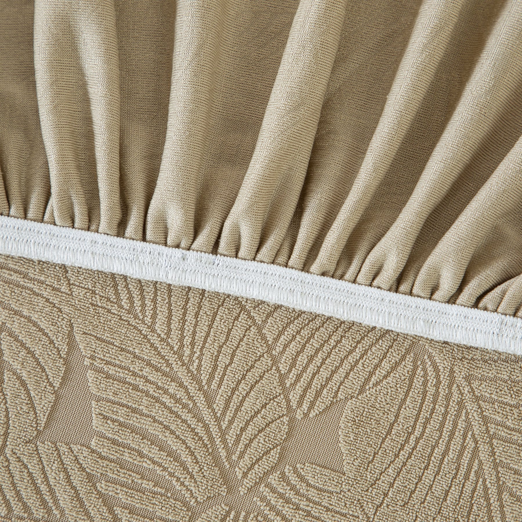 3D Jacquard Leaf Pattern Couch Slipcover, High Stretch Washable Textured Sofa Cover