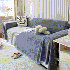 Chenille Thickened Solid Couch Blanket Throws, Reversible Couch Covers for Sectional Couches
