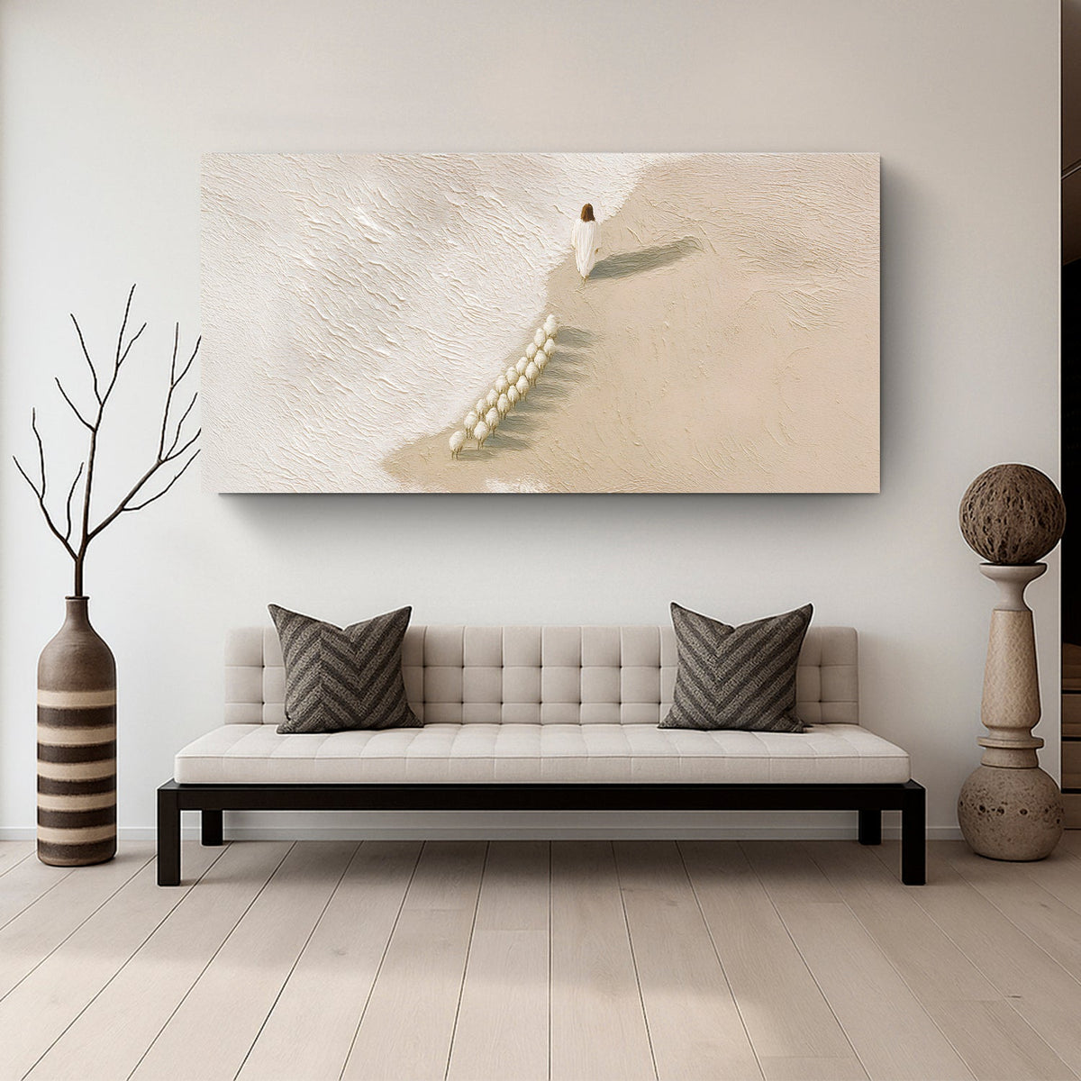 Jesus The Flock of Sheep Faith Wall Art