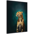 Twilight Teal Leopard by The Creative Bunch Studio Framed Canvas Wall Art Print