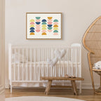 Sylvie Simple Shapes in Soft Colors Framed Canvas by Apricot and Birch