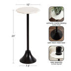 Sanzo Scalloped Marble and Metal Table