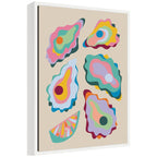 Sylvie Coastal Oysters and Lemon Framed Canvas by Rachel Lee