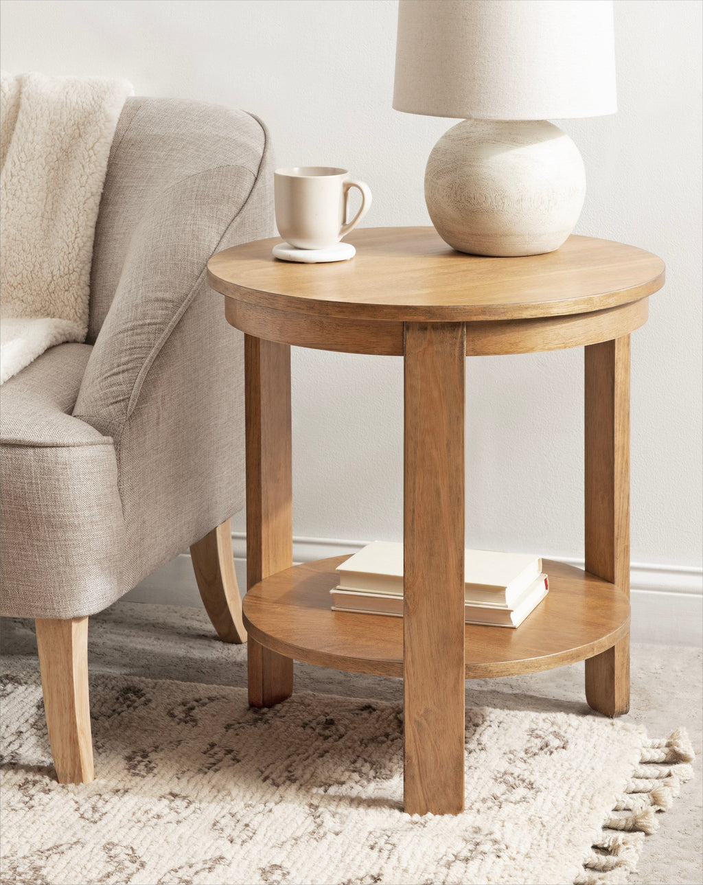 Foxford Round Wood Side Table
