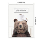 Sylvie Bear Just Roll with It Bathroom Framed Canvas by Amy Peterson