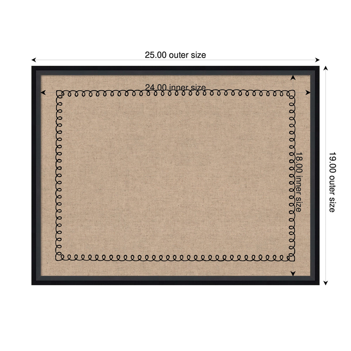 Pinboard Black Scallop Print