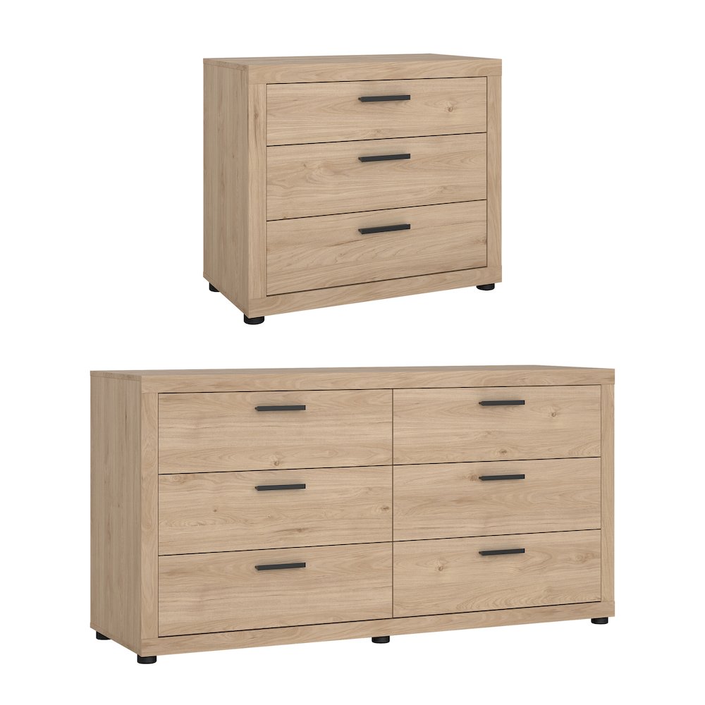 2-Piece Bedroom Set - 6 Drawer Double Dresser And Chest