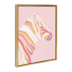 Sylvie Pink Zebra Framed Canvas by Dominique Vari