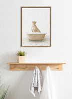 Sylvie Cheetah in Terrazzo Bathtub Framed Canvas by Amy Peterson