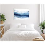 Abstract Linear Blues by The Creative Bunch Studio Framed Canvas Wall Art Print