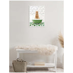 Sylvie Alpaca in Eclectic Green Bathtub Framed Canvas by Amy Peterson