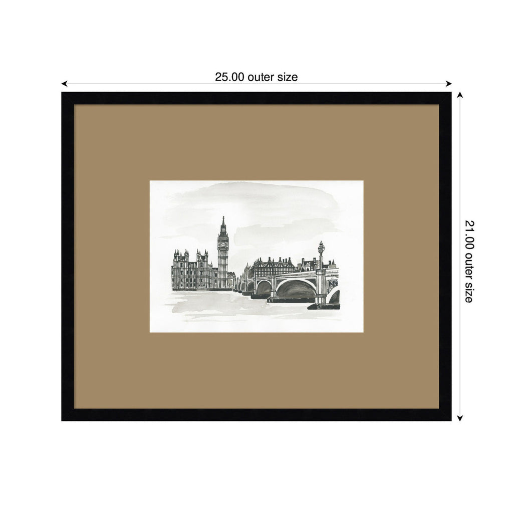 Postcard London by Teju Reval Framed Wall Art Print Matted