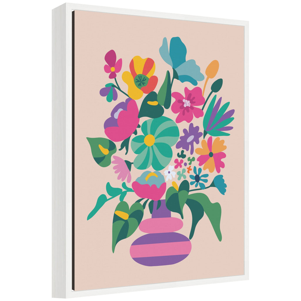 Sylvie Abstract Floral Vase Framed Canvas by Rachel Lee