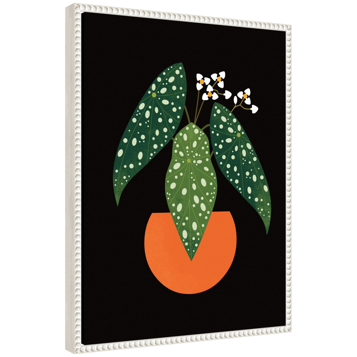 Sylvie Polka Dot Begonia Framed Canvas by Amber Leaders