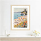 Sunny Beach Day by Melloi Art Prints Framed Wall Art Print