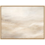Sylvie Tonal Abstract Textural White and Beige Light Natural Neutrals Horizontal Framed Canvas by The Creative Bunch Studio