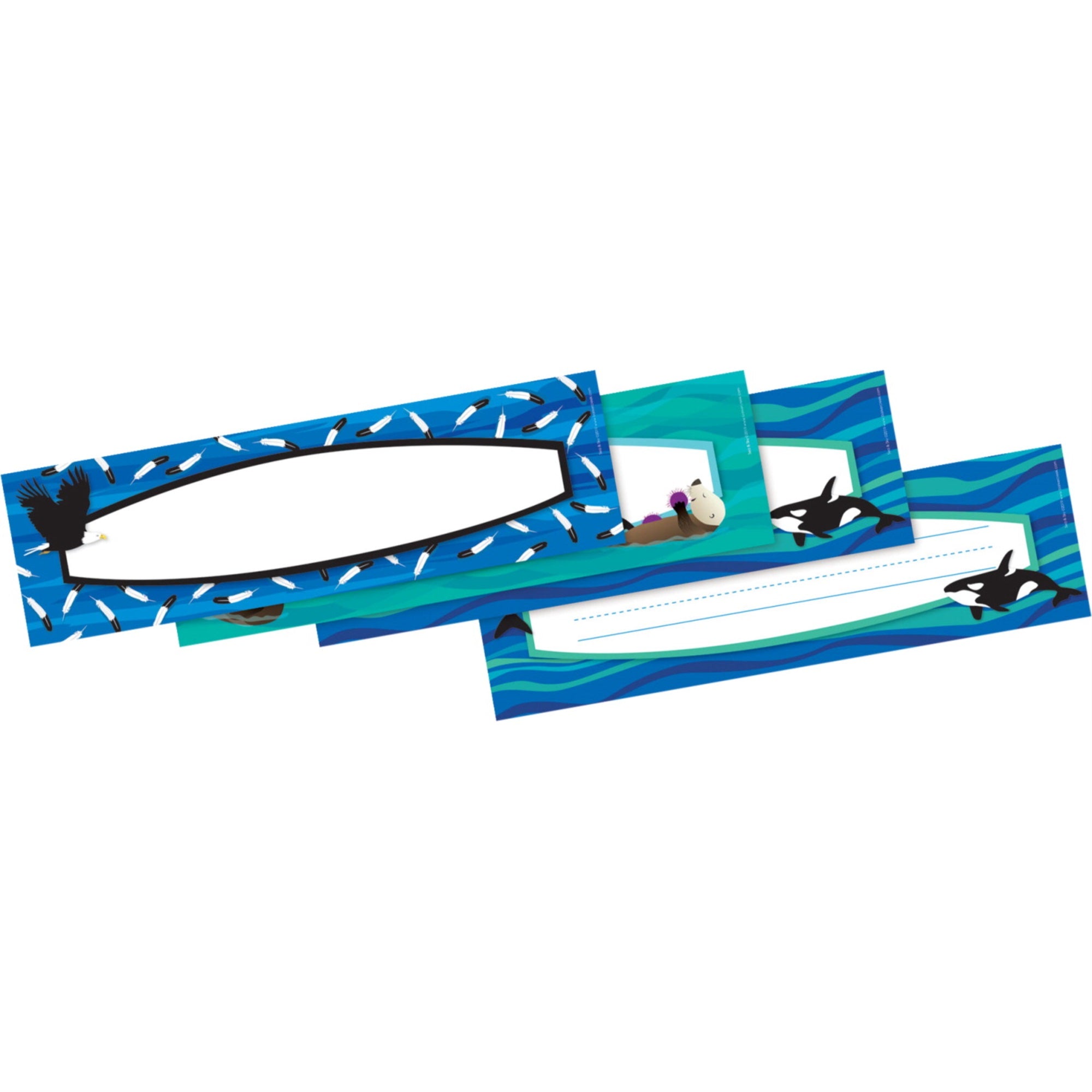 Barker Creek Sea And Sky Double Sided Name Plates, 12 X 3-1/2 Inches, Pack Of 36