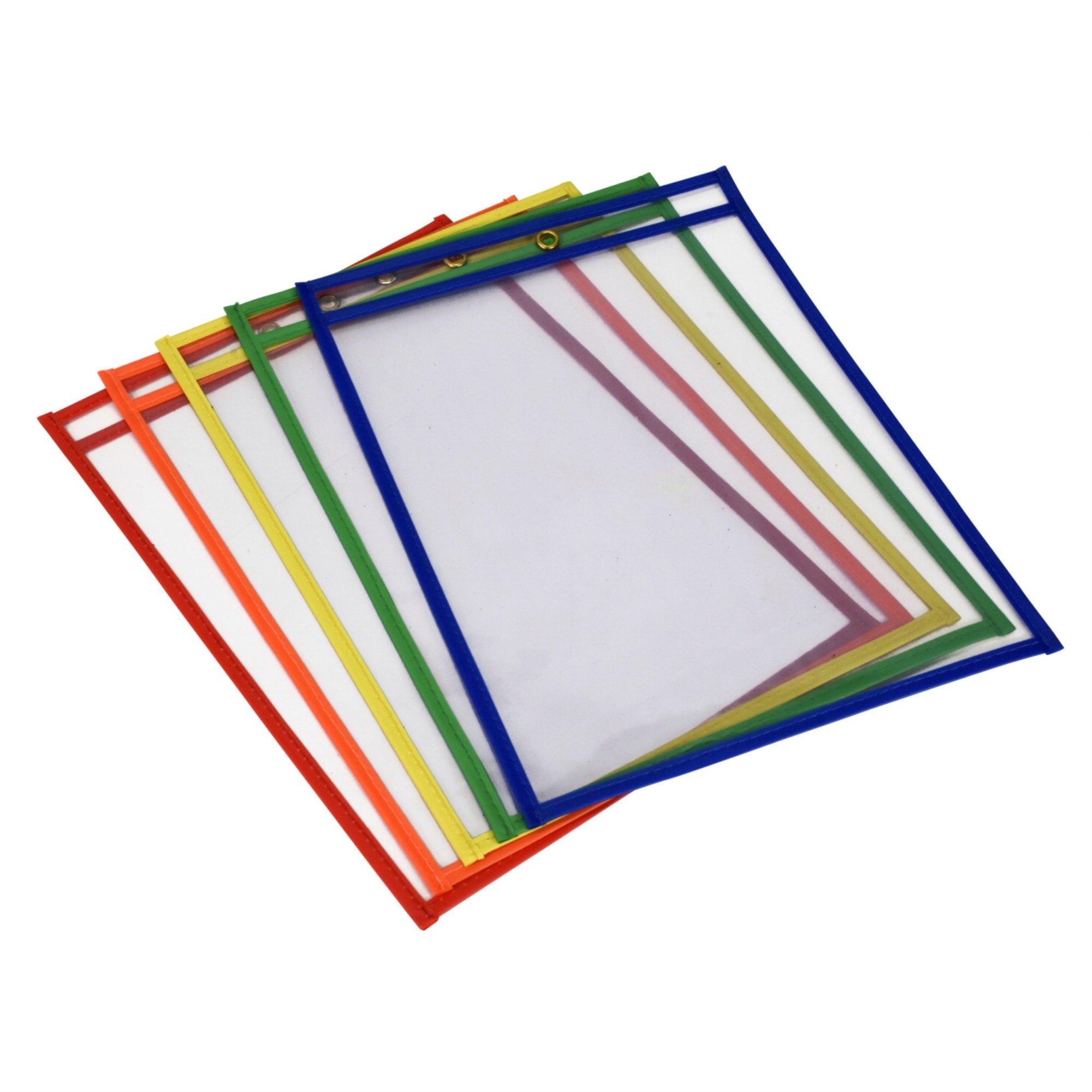 School Smart Reusable Dry Erase Pockets, 10-1/2 X 13 Inches, Assorted, Set Of 25