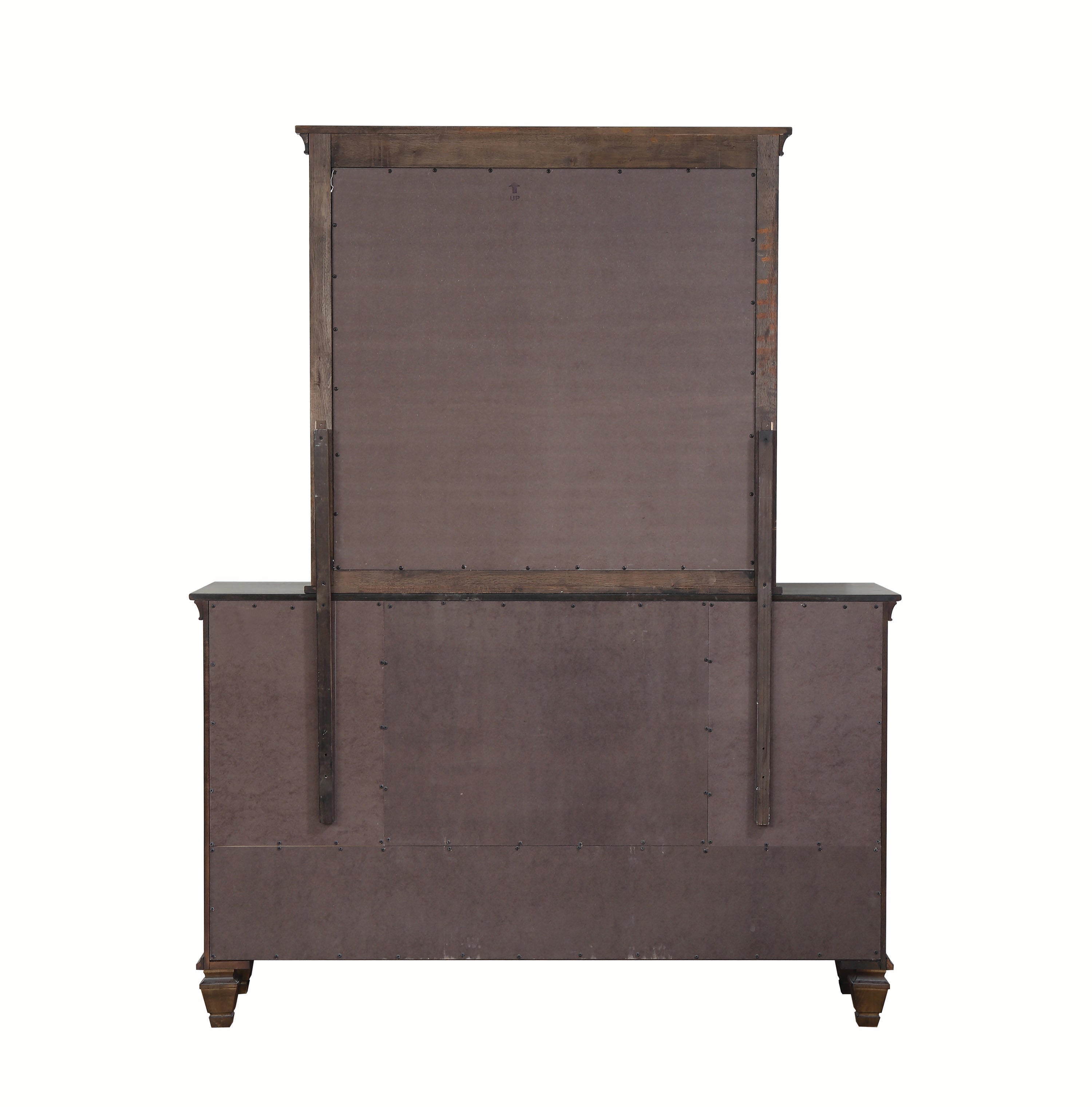 Franco 5-Drawer Dresser with 2 Louvered Doors Burnished Oak