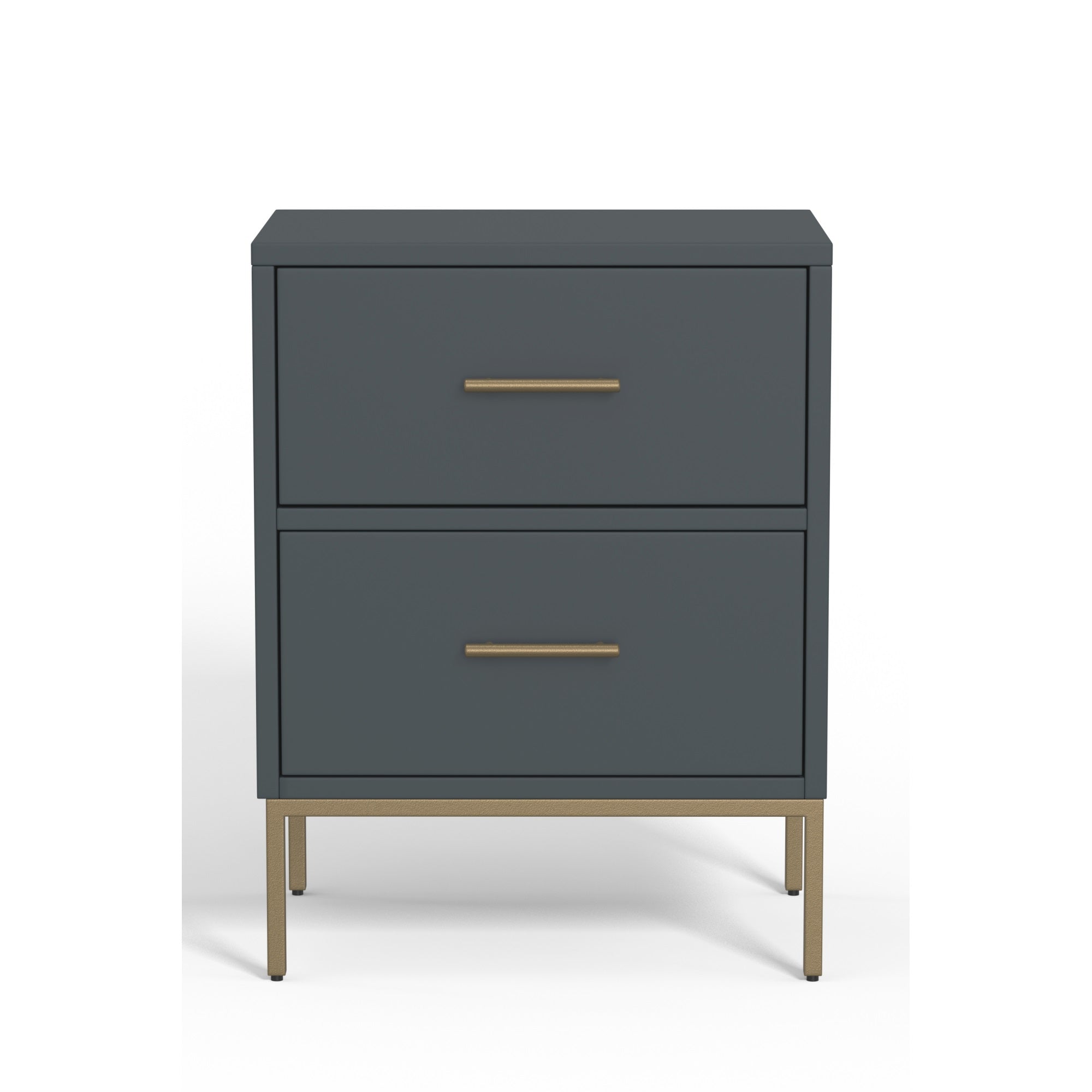 Madelyn Two Drawer Nightstand, Slate Gray