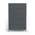 Madelyn Five Drawer Chest, Slate Gray
