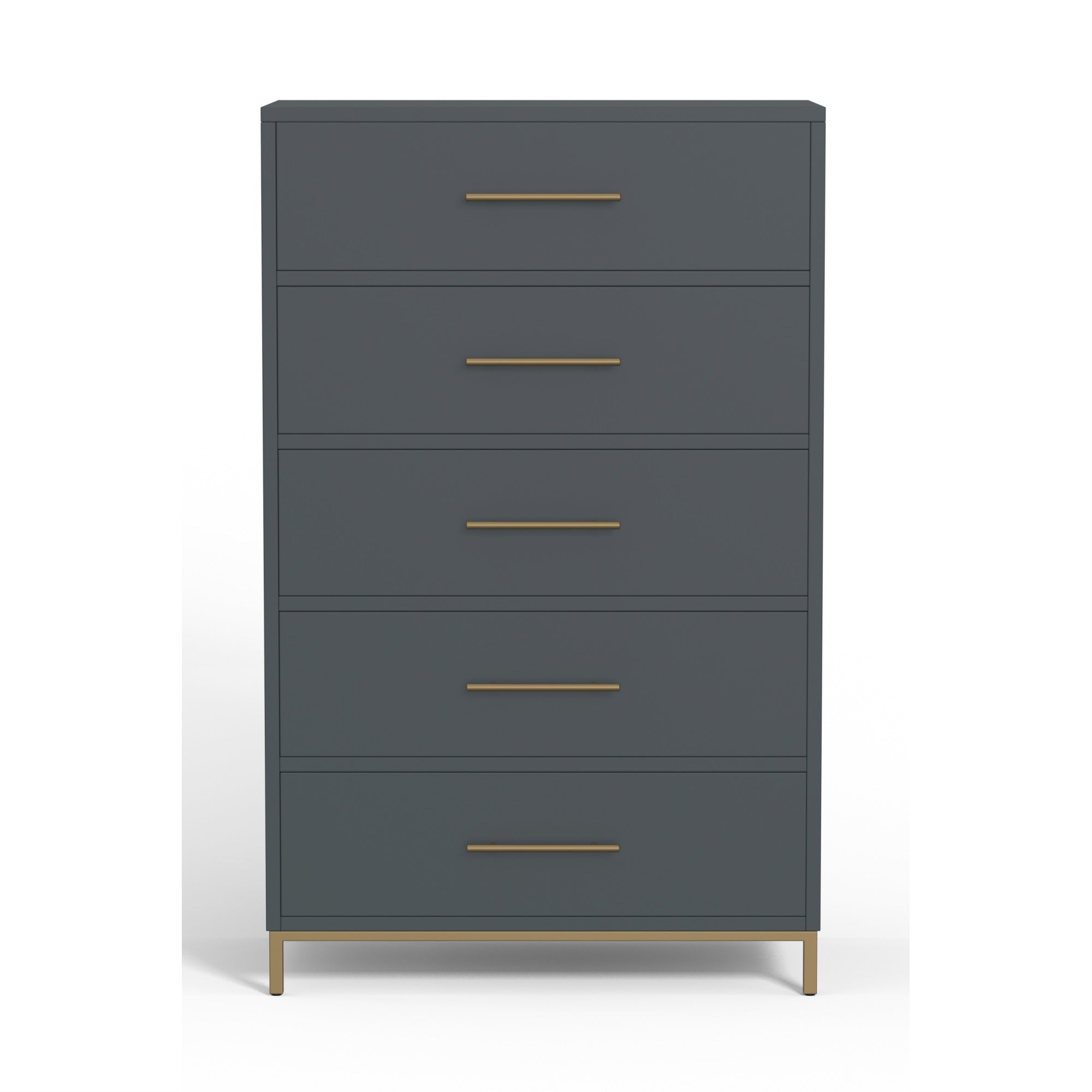 Madelyn Five Drawer Chest, Slate Gray