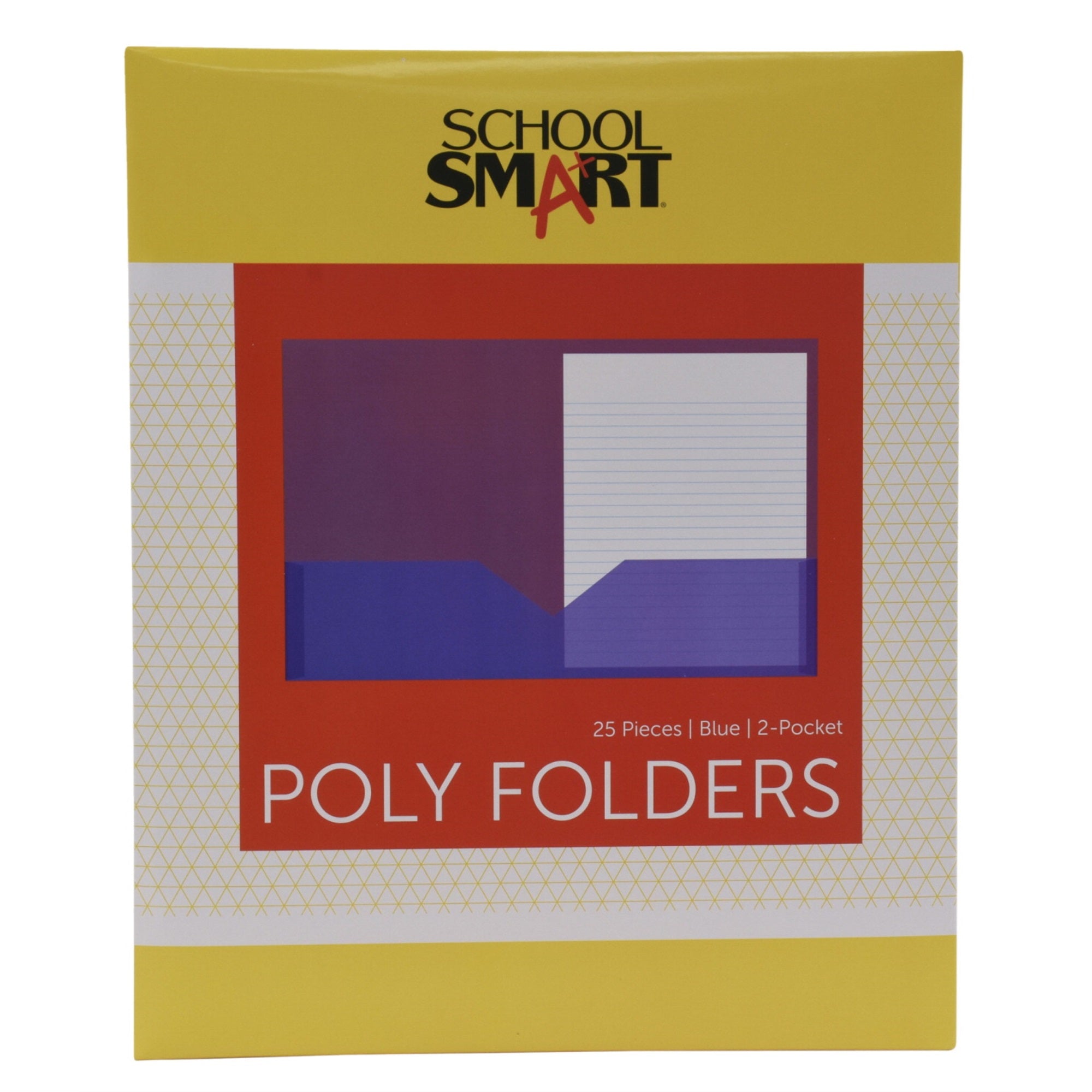 School Smart Heavyweight Two-Pocket Poly Folder, Blue, Pack Of 25