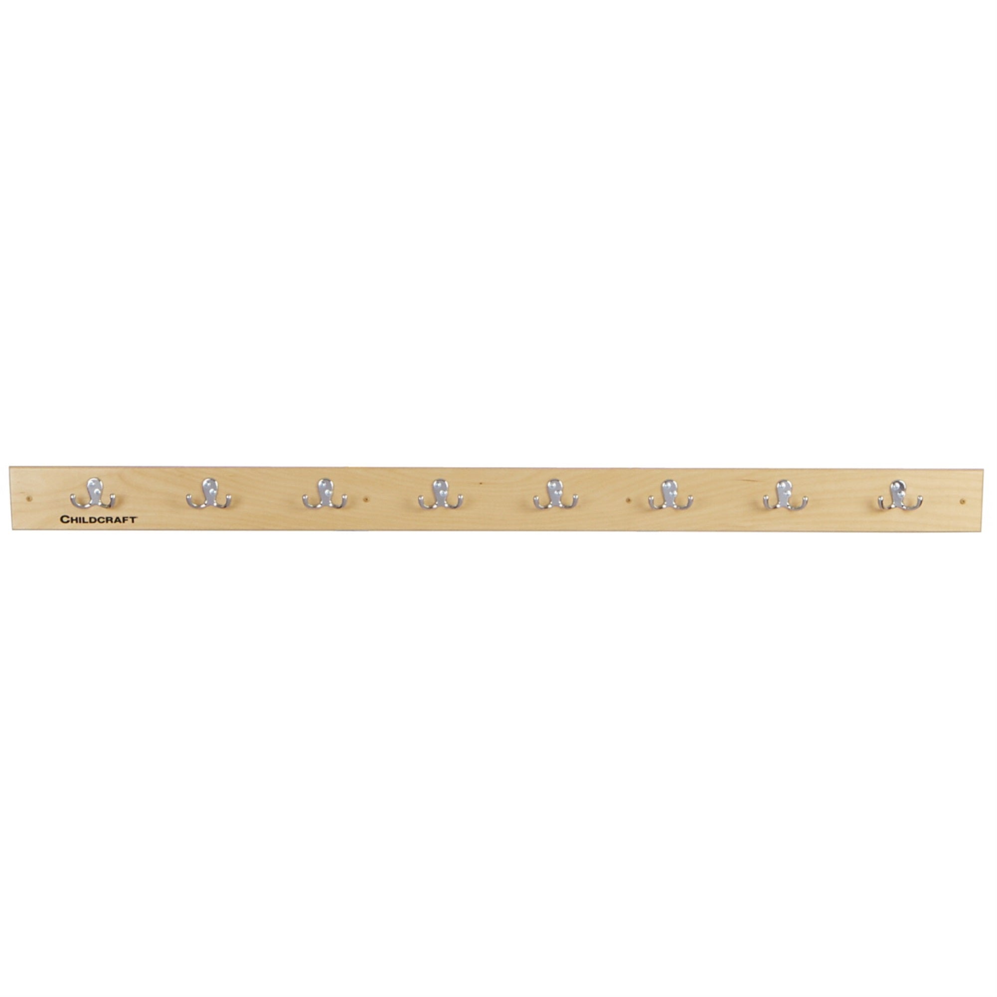 Childcraft Coat Rack Wall Mount Strip, 8 Hooks, 59-1/2 X 1-7/8 X 4 Inches