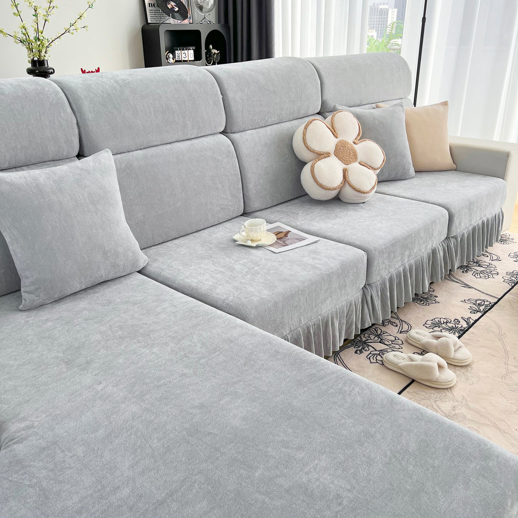 Universal Elastic Skirt Sofa Slipcover, Stretch Sofa Cushion Cover For Bedroom Office Living Room