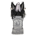 3.1FT CREEPY GIRL RAISING FROM THE TOMBSTONE WITH ANIMATED WINGS