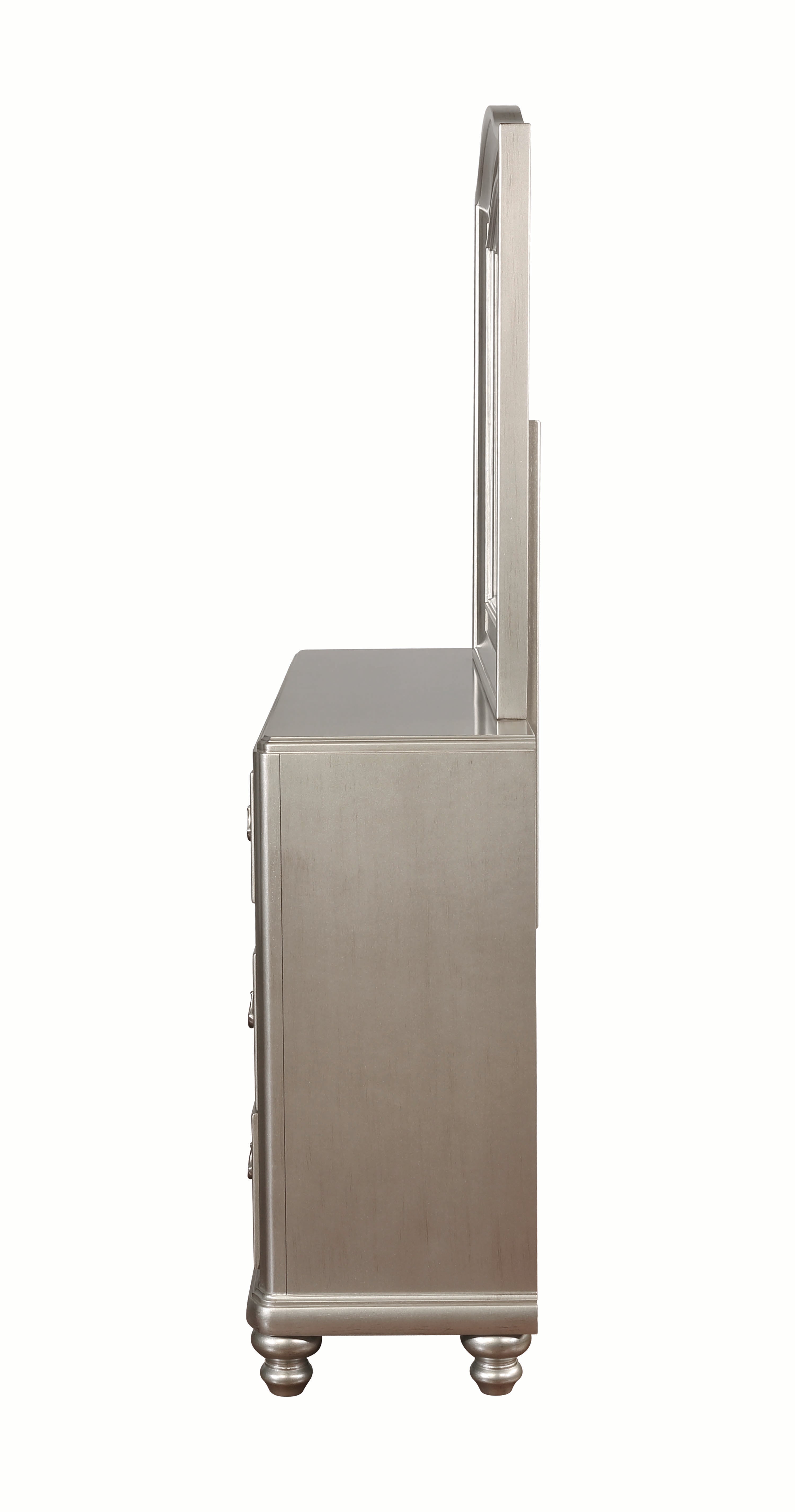 Coaster Furniture Bling Game 7-Drawer Dresser with Stacked Bun Feet Metallic Platinum 204183