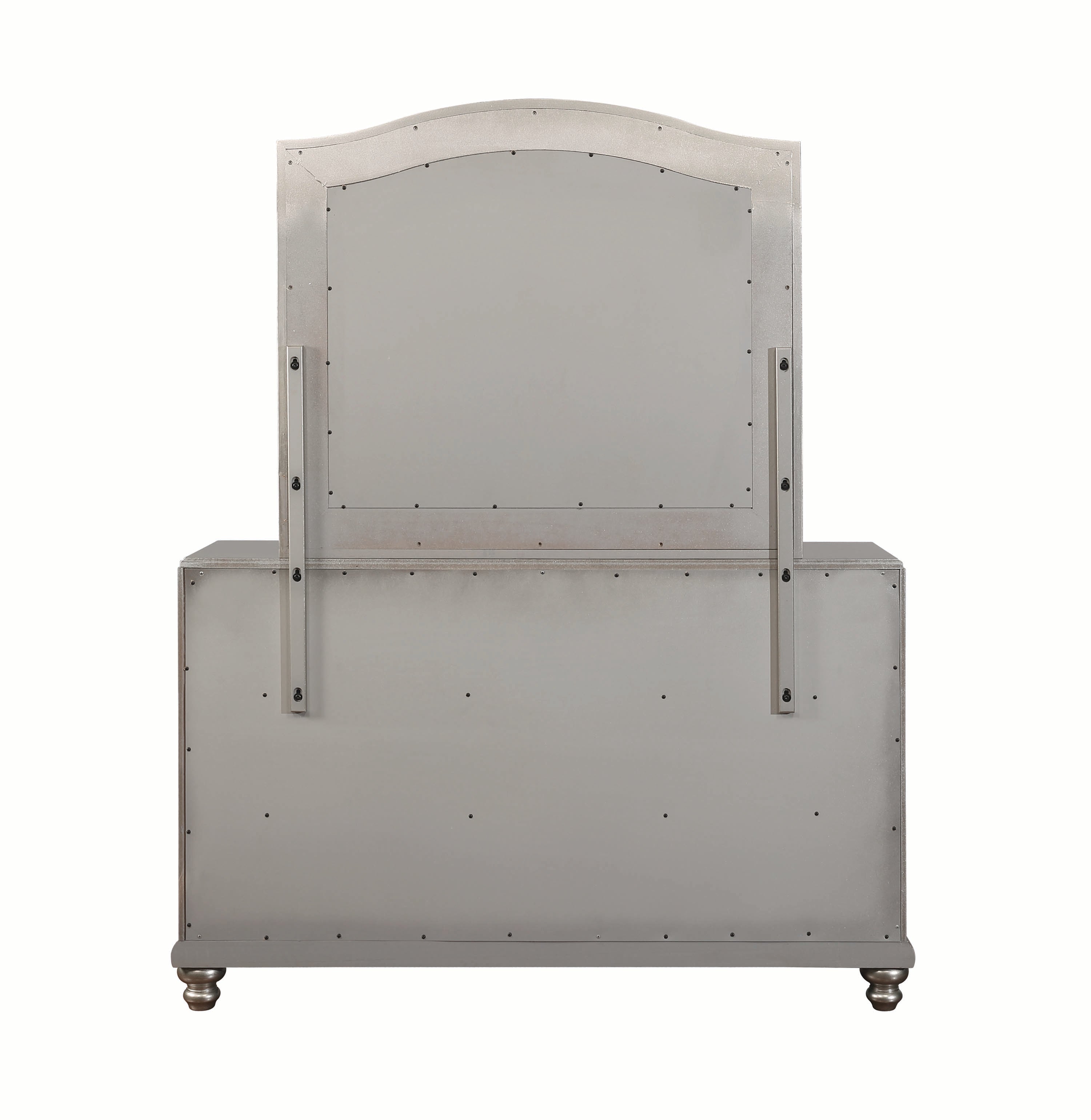 Coaster Furniture Bling Game 7-Drawer Dresser with Stacked Bun Feet Metallic Platinum 204183