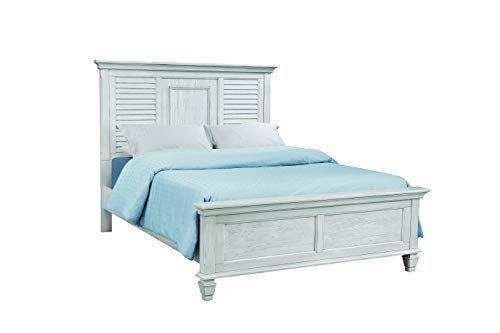Coaster Franco Eastern King Bed 5-Piece Set, Distressed White