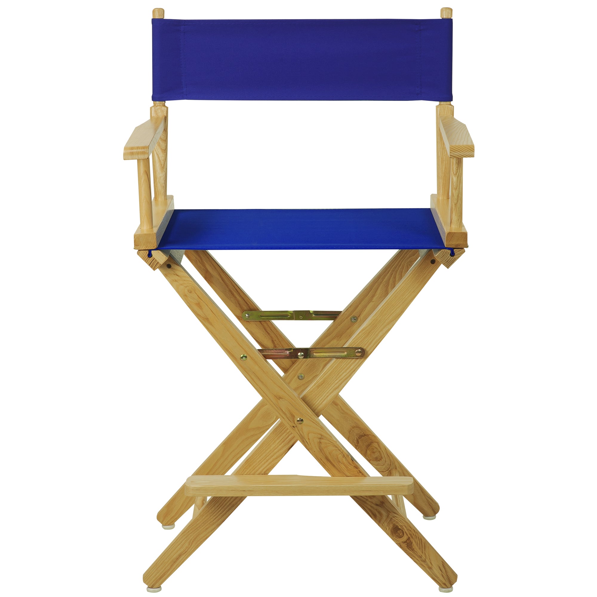 Extra-Wide Premium 24''  Directors Chair Natural Frame W/Royal Blue Color Cover