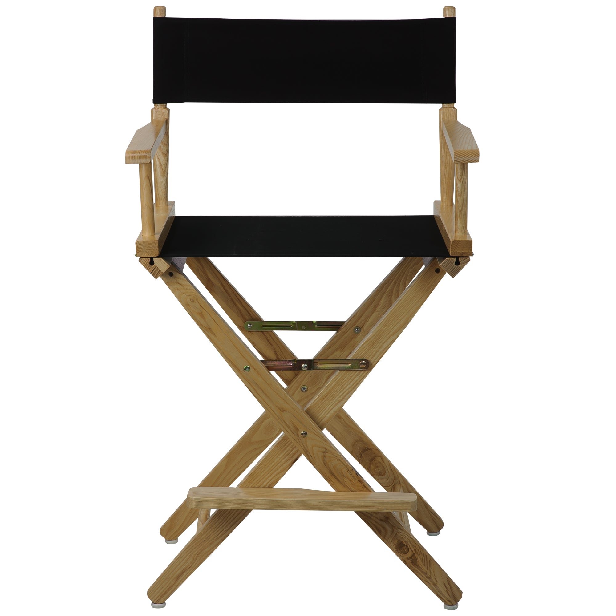 Extra-Wide Premium 24''  Directors Chair Natural Frame W/Black Color Cover