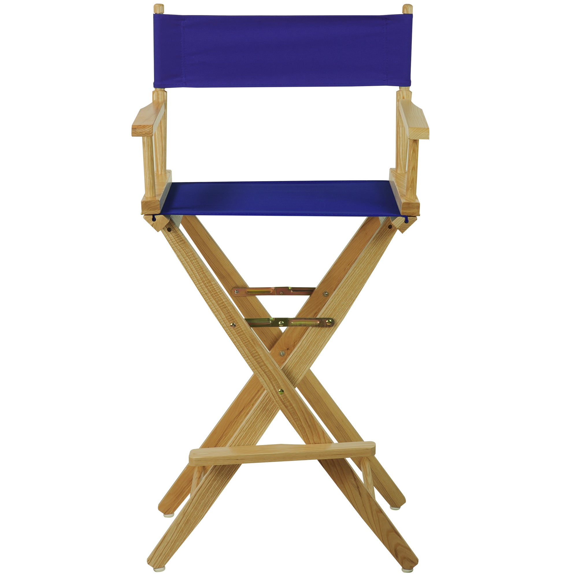 Extra-Wide Premium 30''  Directors Chair Natural Frame W/Royal Blue Color Cover