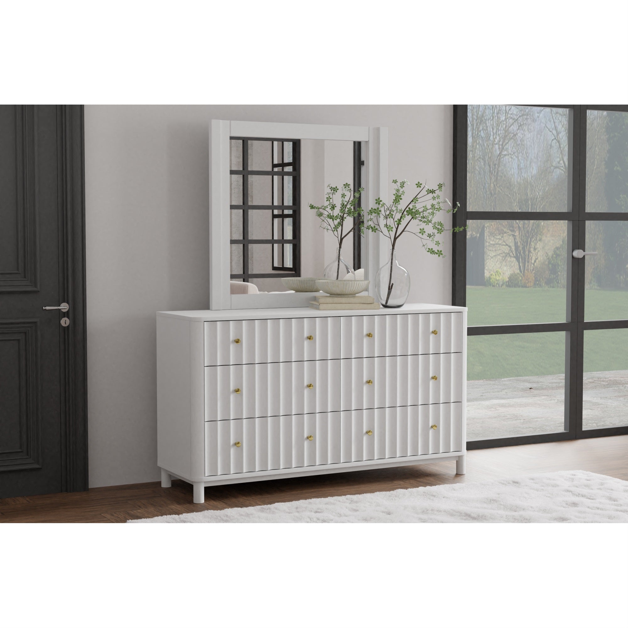 Stapleton Mirror, White