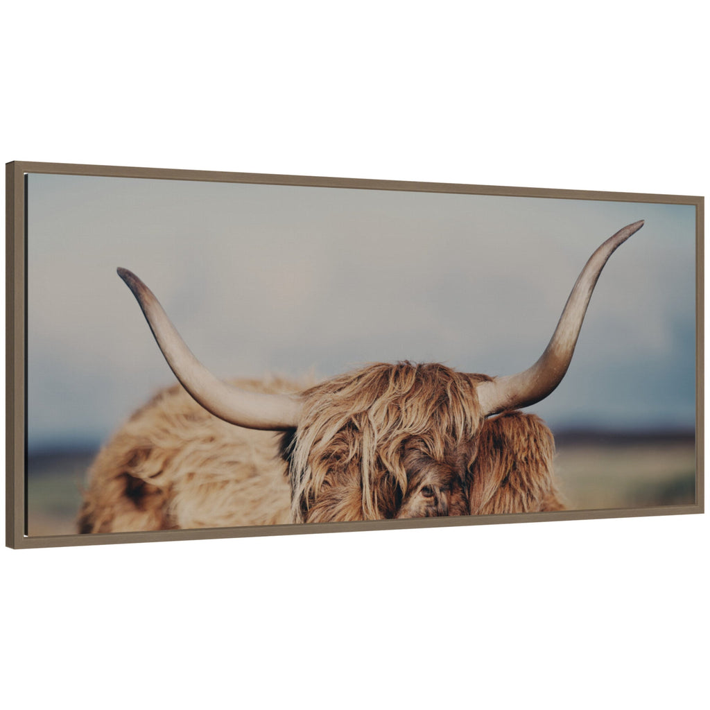 Highland Cow IX Close Panel by Laura Evans Framed Canvas Wall Art Print