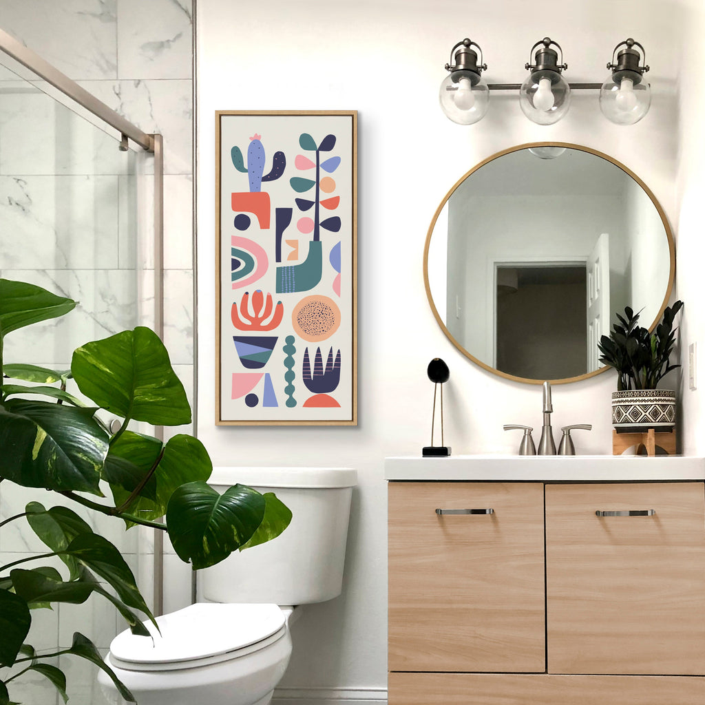Sylvie Mid Century Succulents Framed Canvas by Rachel Lee of My Dream Wall