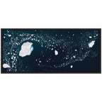Sylvie Blue and White Iceberg Pattern in Greenland Framed Canvas by Michael Schauer